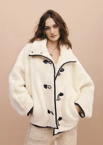 Free People Ladies Junie Faux Fur Ivory Jacket Size XS - Picture 1 of 4