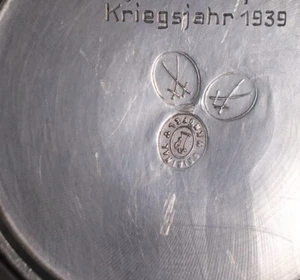 Meissen original Knöfel Zinn Krug datiert auf 1939 mit Gruß der Seefische #Z - Bild 1 von 8