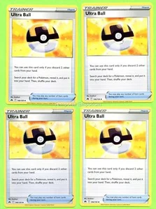 4x Ultra Ball 146/159 x4 - Near Mint Crown Zenith Pokemon Playset - Picture 1 of 2