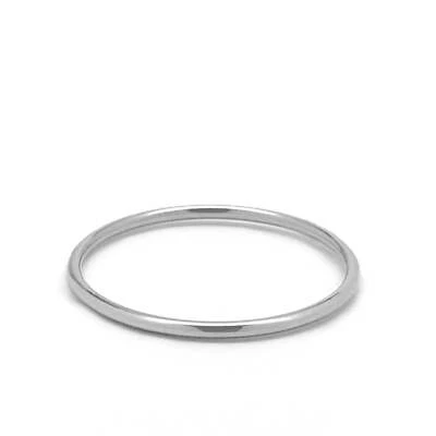 Plain Round Thin Stainless Steel Band Ring (1mm) Silver Color Mens Womens - Image 1 of 4