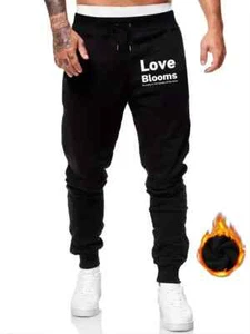 Mens Fashion Letter Print Jogger Pants - Flexible Elastic Waistband with Drawstr - Picture 1 of 7