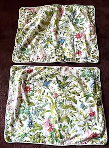 Raymond Waites Floral Botanical Garden Birds Butterflies Pair of Pillow Shams - Picture 1 of 11