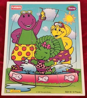 Rompecabezas de madera Playskool 1997 10 piezas Barney & Friends # 328-19 Foto 1 de 3
