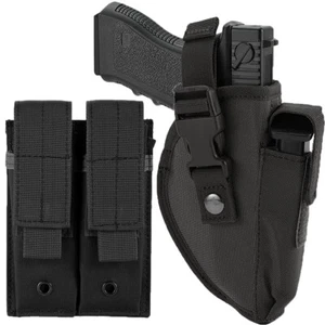 Tactical Double Magazine Pouch with OWB Holster Pistol Gun Holster Right Handed - Picture 1 of 12
