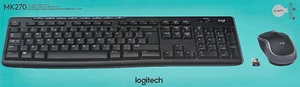 Logitech Wireless Combo MK270 with Keyboard and Mouse Set UK QWERTY Black - Picture 1 of 10