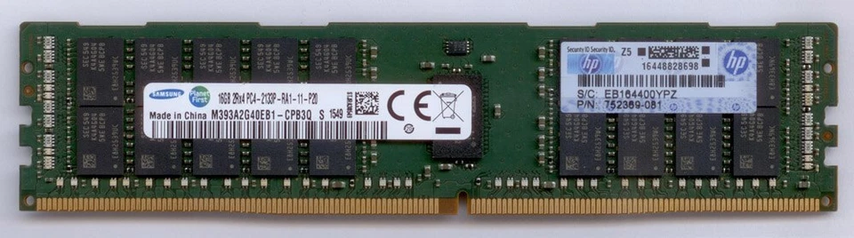 726719-B21 Speicher 16GB DDR4 PC4-2133 Registered ECC 774172-001 752369-081 - Bild 1 von 1