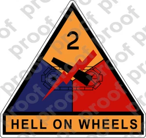 PEGATINA UNIDAD EJÉRCITO EE. UU. 2ª Armadura Div. SHIELD COL - Imagen 1 de 1