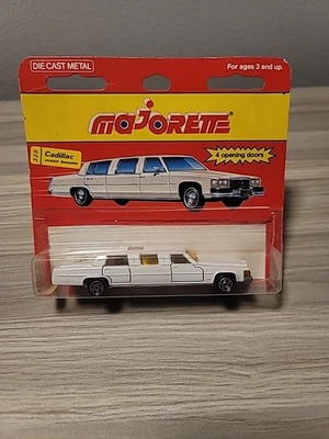 Cadillac Stretch Limusina #339 1:58 Majorette Blanco De Colección Nuevo En Tarjeta Foto 1 de 3