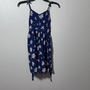 1989 Place Girls Kids Navy Blue Floral Dress size 8 - Picture 1 of 8