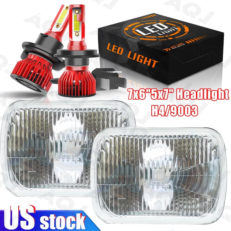 Pair For Chrysler Cordoba 1980-1983 7X6" Projector LED Headlights Hi/Lo Beam Foto 1 de 4
