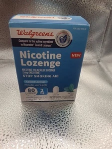 Nicotine Polacrilex Coated Lozenges 2mg Stop Smoking Aid Ice Mint 80ct Walgreens - Picture 1 of 2