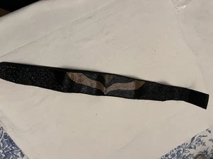 Vintage Schwarz Gold Perlen Gürtel Handbestickt Art Deco Stil Made in China - Bild 1 von 10