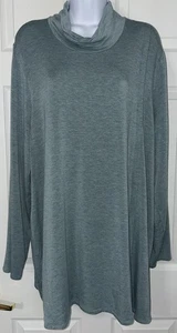 J. Jill Fleece 2x Top meliert grün Pullover Tunika Oberteil Mockneck - Bild 1 von 8