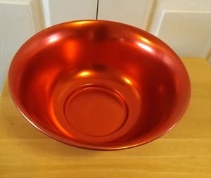 Große Vintage rot farbig eloxiert Aluminium Salat Servier Schüssel 11,5" - Bild 1 von 5