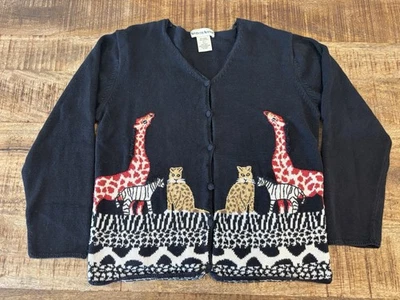 Suéter Cartigan Para Mujer Grande Manga Larga Séptima Avenida Jirafa Leopardo Cebra Foto 1 de 4