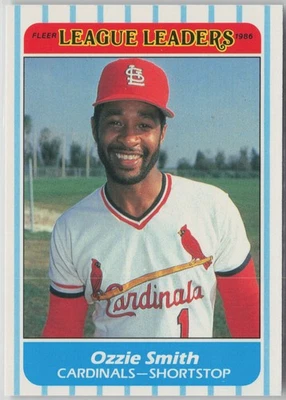 1986 Fleer League Leaders #42 Ozzie Smith - Image 1 of 2