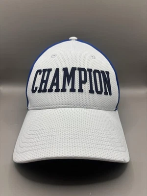 Gorra Champion Ajustada S M Blanca Azul Malla Bordada Atlética Deportes Para Hombre Foto 1 de 4