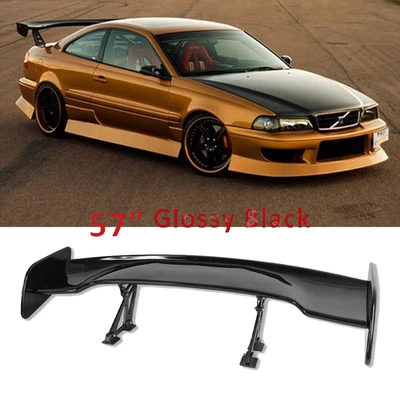 For Volvo S60 C70 Coupe Glossy Black 57" Rear Spoiler Wing Truck GT-Style - Imagem 1 de 4