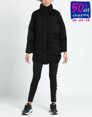 RRP €549 STAND STUDIO Edna Down Puffer Coat FR38 US6 UK10 M Black Drawcord Hem - Image 1 of 4