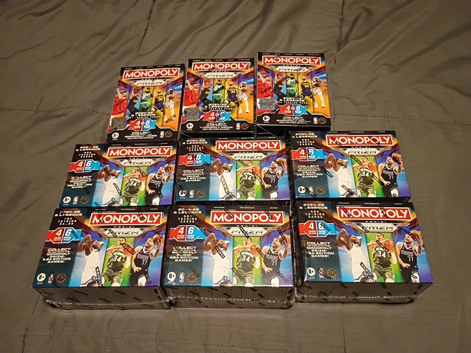 Blaster de baloncesto de la NBA Panini Prizm Monopoly 2024-25 sellado de fábrica (lote de 9) Foto 1 de 1