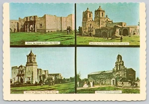 Vintage Old Spanish Missions San Antonio Texas TX 4x6 MINT Souvenir Postcard - Picture 1 of 2