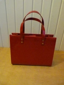 Harrods Damen/Damen hellrot PVC Handtasche 2 Griffe Taschen innen H25 cm - Bild 1 von 6