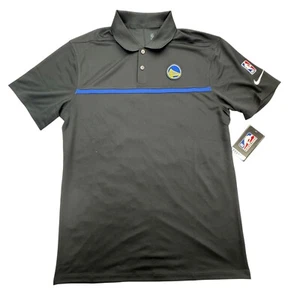 Nike NBA Authentics Golden State Warriors Dri-Fit Polo Mens Black CN5899-100 - Picture 1 of 14