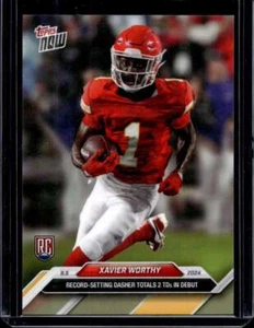 2024 Topps Now #1 Xavier Worthy RC Rookie Base Card (Qty) - Picture 1 of 2