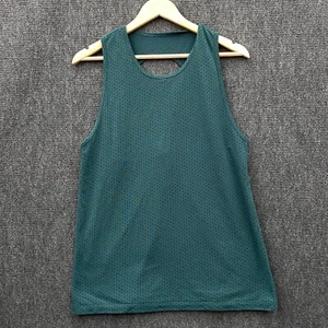 Lorna Jane Womens Large Tank Top Dark Green Mesh Lightweight Gym Running Sports - Picture 1 of 11