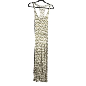 Vestido Michael Stars talla OS verde maxi estampado Ikat jersey boho playa - Imagen 1 de 7