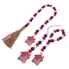  3 Pcs Farbige Perlen Holzperlenkette Zum Unabhängigkeitstag Schmücken Kranz
