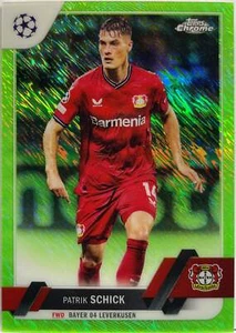 Patrik Schick 13/399 Neon Green Shimmer Topps Chrome UCC 2022/23 - Picture 1 of 2
