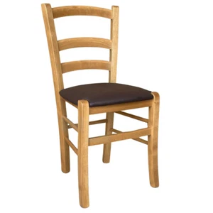 Silla de Madera venezia Con Asiento Acolchada Marrón Polipiel Nogal Rosa Chiaro - Imagen 1 de 5