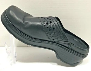 KLOGS Footwear schwarze Clogs 10M Laser Cut Design rutschfeste Leder Pantoletten Unisex - Bild 1 von 8
