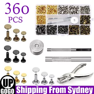 360x Metal Snap Fasteners Kit Press Studs Buttons Tool Women Men Craft Leather A - Picture 1 of 12