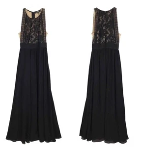 Lulus Forever and Always Black Floral Lace Maxi Dress Gown Homecoming  X-Small - Picture 1 of 12