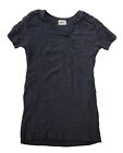 Pact Women M Black Crinkle Gauze T Shirt Casual Short Sun Dress Organic Cotton 
