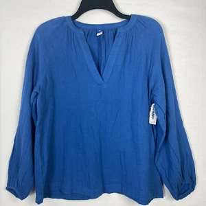 Old Navy Womens Tunic Shirt Lightweight Long Sleeve XS Blue V-Neck NWT - Picture 1 of 7