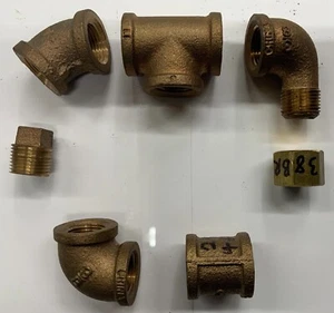 3/8" Assorted Brass Pipe Fittings - Picture 1 of 9