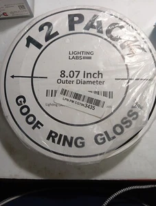 12 Pack Glossy White Goof Trim Ring for 8 inch Recessed Can Lighting Down Light - Picture 1 of 1