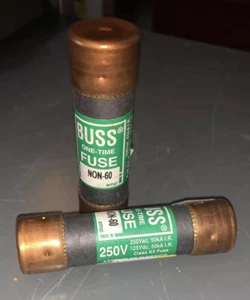 One Time Fuse Buss NON-60 60 Amp 250V Bussmann Class K5 New 3” - Picture 1 of 12
