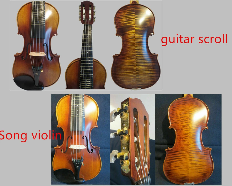 Strad Style SONG maestro inlay Frets 6 strings 4/4 violin, guitar scroll  - Image 1 of 4