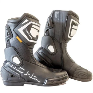 Richa Motorcycle Boots Stradale Sports D30 Armour CE Approved Black White - Picture 1 of 8