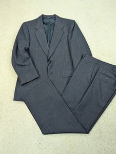 Kuppenheimer Tuta Uomo 38S 29x29 Grigio Gessato Lana 2 Pezzi Giacca Pantaloni USA VINTAGE - Foto 1 di 23