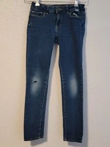 Lucky Brand Jeans Girls Size 10 Zoe Jegging Distressed Stretch Denim Blue - Picture 1 of 14