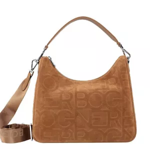 Bogner Premium Damen Handtasche Tasche Veloursleder Logodruck Cognac - Bild 1 von 21