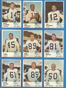 1961 FLEER FOOTBALL CARDS (EX-MT) "DALLAS COWBOYS TEAM SET" w/DON MEREDITH R/C
