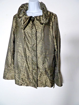 Chaqueta UBU Grande Cebra Impermeable Primavera Chaqueta Cortavientos Negro Satinado Nylon Foto 1 de 4