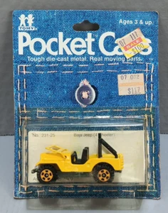 Vintage Tomy Tomica Pocket Cars No. 25 Yellow Mitsubishi H-J58 Jeep Nip Japan - Picture 1 of 3