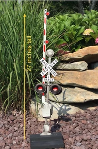 Señal de tren de ferrocarril | Letrero de fiesta decoración con base | 27 pulgadas | Sin piezas móviles - Imagen 1 de 1